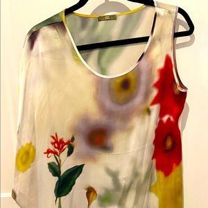 Iceberg Ice Silk asymmetric shift dress. Size large, 100% silk. Made in Italy